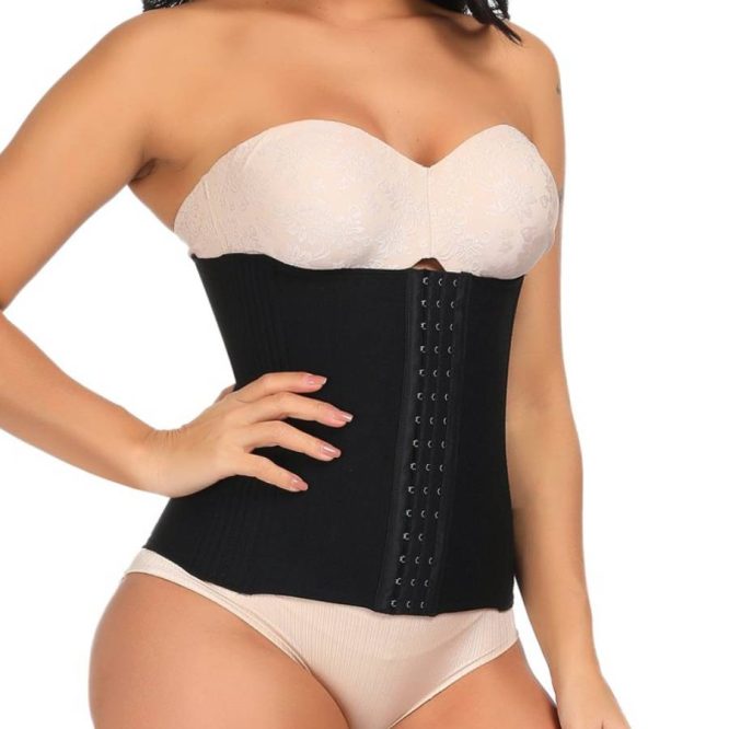 Wholesale Streamlining Black Queen Size Waist Cincher 16 Steel Bones High Compression