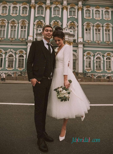 Vintage-Inspired Tea Length Wedding Dress