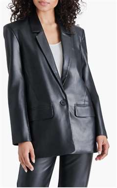 Audrey Faux Leather Blazer